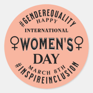 Adesivo Feliz Dia Internacional da Mulher   8 de Março