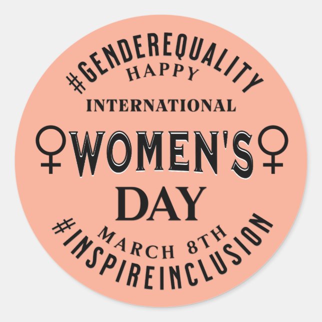 Adesivo Feliz Dia Internacional da Mulher | 8 de Março (Frente)