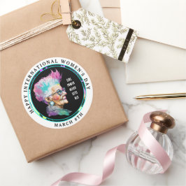 Adesivo Feliz Dia Internacional da Mulher 8 de março