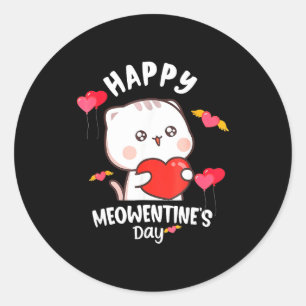 Adesivo Feliz Dia Meowentines D Funny Garotas Gato Dia dos