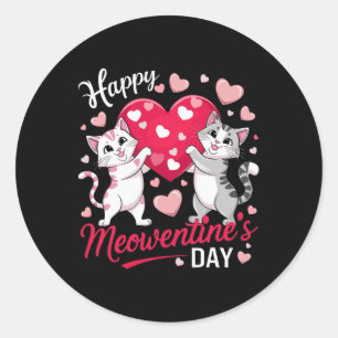 Adesivo Feliz Dia Meowentines Engraçado Gato Fofo Amante d