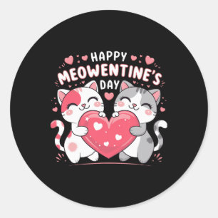Adesivo Feliz Dia Meowentino Engraçado Gato Fofo Amante do