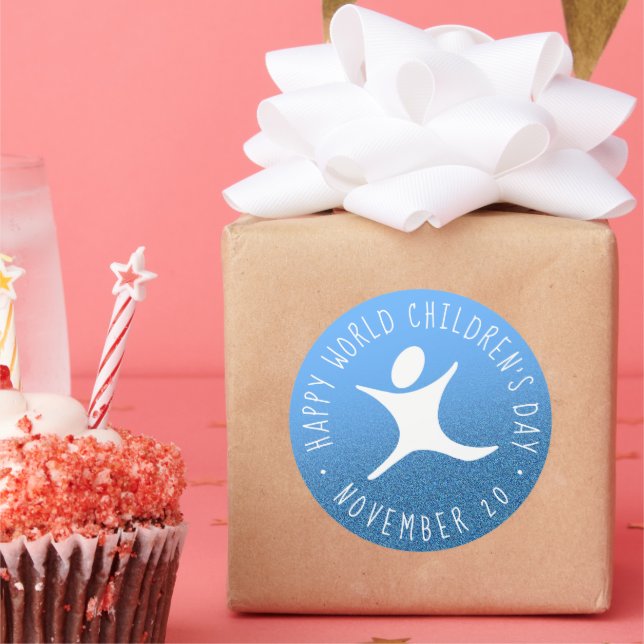 Adesivo Feliz Dia Mundial das Crianças - Lingua Azul (Festa)