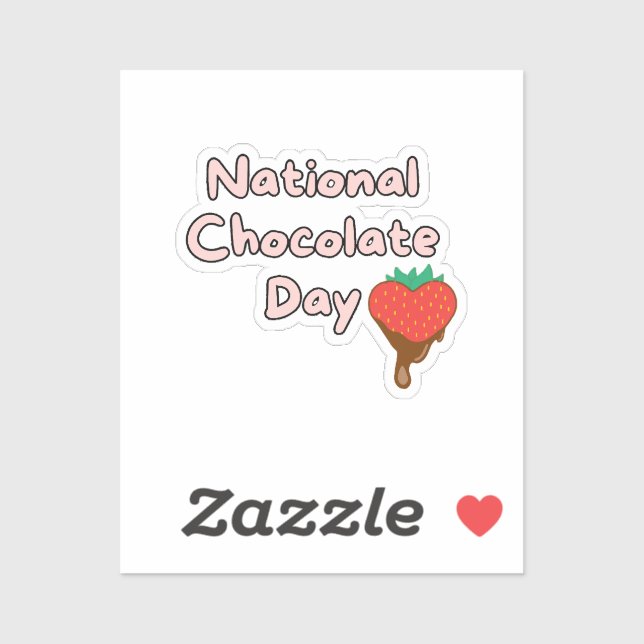 Adesivo Feliz dia nacional do chocolate (Folha)