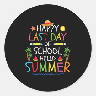 Adesivo Feliz Dia Passado Da Escola Olá Crianças De Verão 
