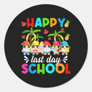 Adesivo Feliz Dia Passado De Gnomos Escolares Fim Da Escol