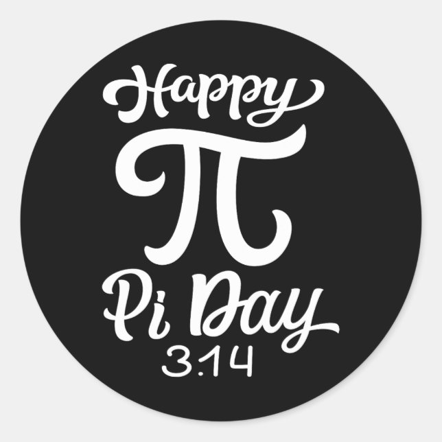 Adesivo Feliz Dia Pi 3.14 Matemática (Frente)