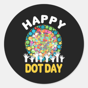 Adesivo Feliz Dia Ponto 2023 - Mão Ponto Colorida Internac