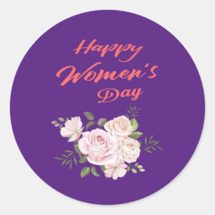 Adesivo feliz dia real roxo das mulheres
