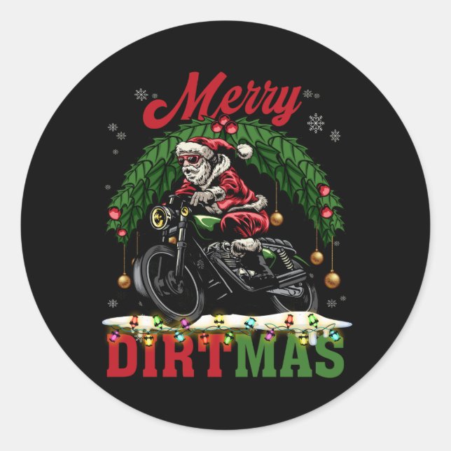 Adesivo Feliz Dirtmas Luzes de Natal Papais noeis Andando  (Frente)