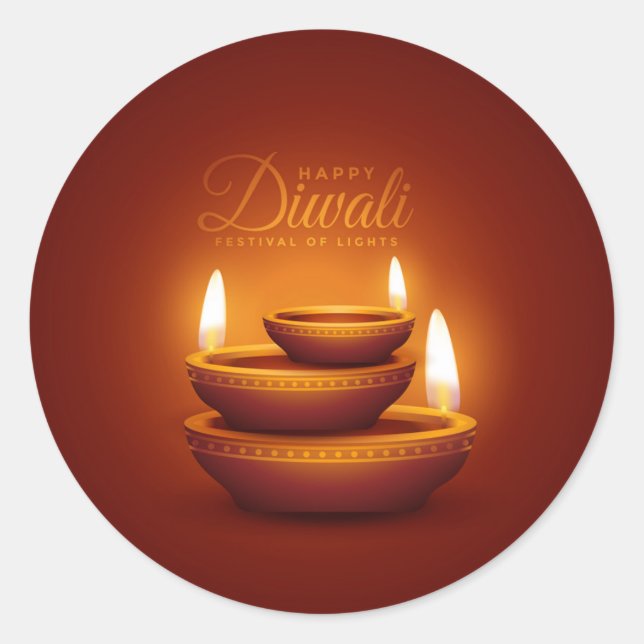 Adesivo Feliz Diwali, Festival das Luzes (Frente)