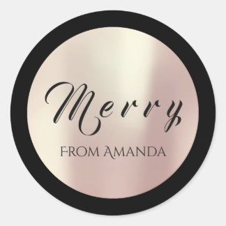 Adesivo Feliz do nome Feriados Dourados de Rosa Branca em