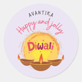 Adesivo Feliz e alegre Diwali personalizável