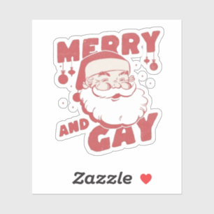 Adesivo Feliz e Alegre Natal LGBTQ Diversão e Orgulho