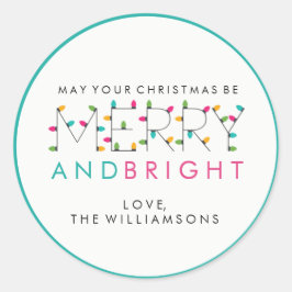 Adesivo Feliz e Brilho Luzes de Árvore de Natal Festiva