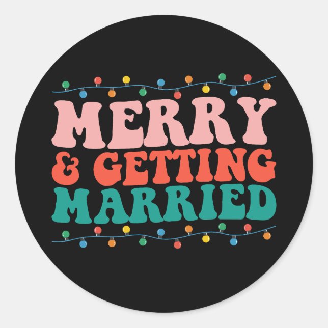 Adesivo Feliz E Casamento De Casal De Natal (Frente)