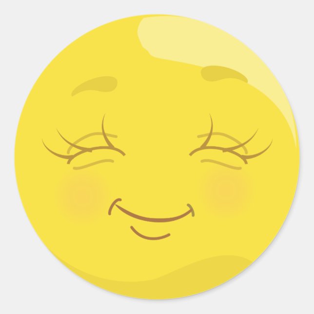 Adesivo Feliz e Conteúdo Amarelo Emoji face Stickers (Frente)