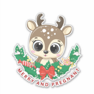 ADESIVO FELIZ E DEER GRÁVIDA
