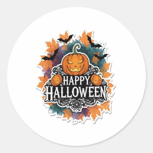 Adesivo Feliz e Feliz Halloween (Frente)