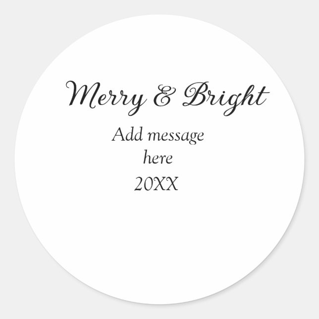 Adesivo Feliz e feriado de Natal brilhante adicionar mensa (Frente)