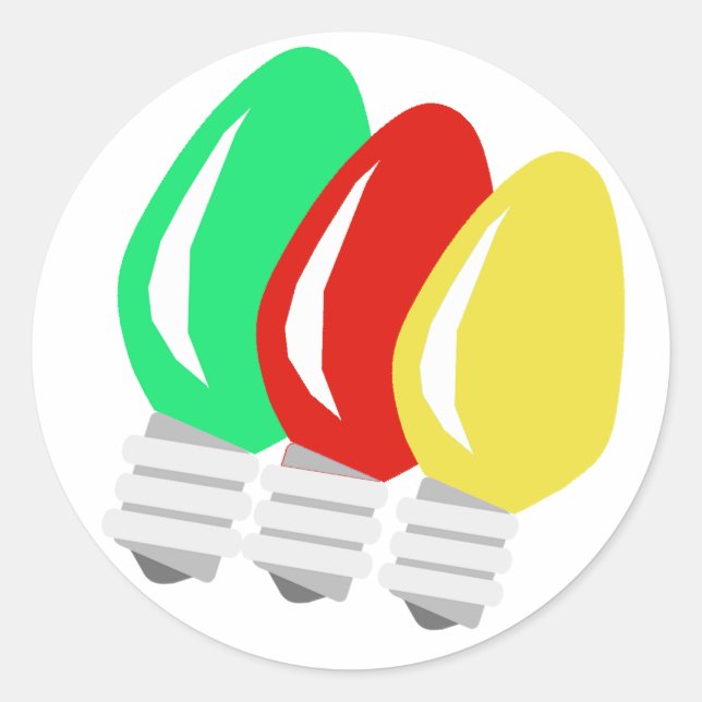 Adesivo Feliz e luzes de Natal brilhantes (Frente)