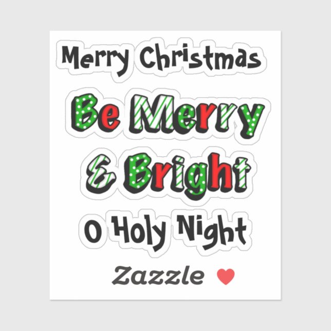 Adesivo Feliz e Natal brilhante (Folha)