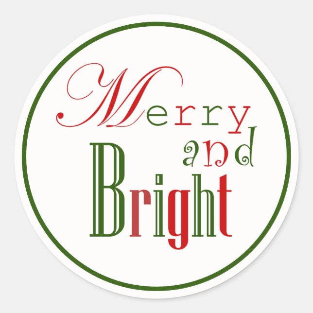 Adesivo Feliz e Vinhetas de Natal verdes e vermelhos (Frente)