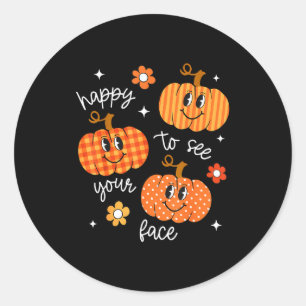 Adesivo Feliz em ver seu rosto Abóbora Halloween Outono Th