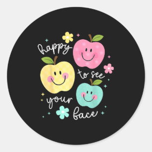 Adesivo Feliz em ver seu rosto Groovy Apple Sorriso Face C