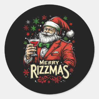 Adesivo Feliz engraçada Papais noeis de Rizzmas Natal