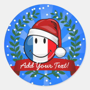 Adesivo Feliz Estilo de Natal Sinalizador da França