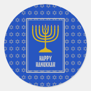 Adesivo FELIZ Estrela de HANUKKAH, David, AZUL