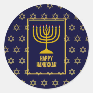 Adesivo FELIZ Estrela HANUKKAH David AZUL