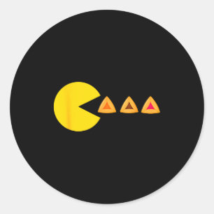 Adesivo Feliz fantasia de purim videogame comendo hamantas
