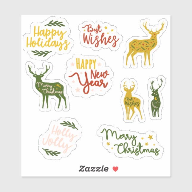 Adesivo Feliz feriado cita papelaria (Folha)