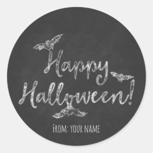 Adesivo Feliz Feriado de Chalkboard no Halloween