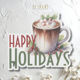 Adesivo Feliz Feriado – Design Festivo de Caneca d