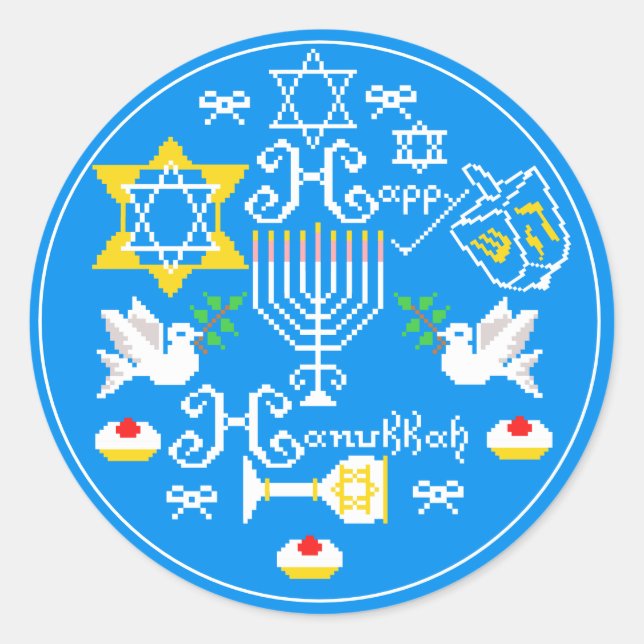 Adesivo Feliz Feriado Hanukkah (Frente)