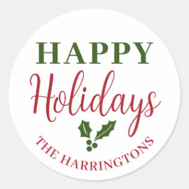 Adesivo Feliz Feriado Personalizar Nome da Família