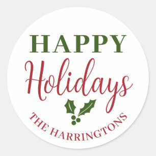 Adesivo Feliz Feriado Personalizar Nome da Família