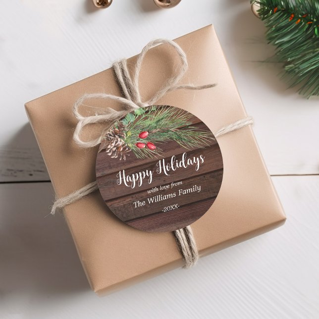 Adesivo Feliz Feriados! Pine d'água natal (Criador carregado)