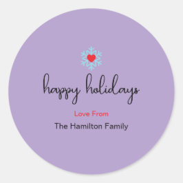 Adesivo Feliz Feriados Xmas Simples Floco de Neve Vermelho