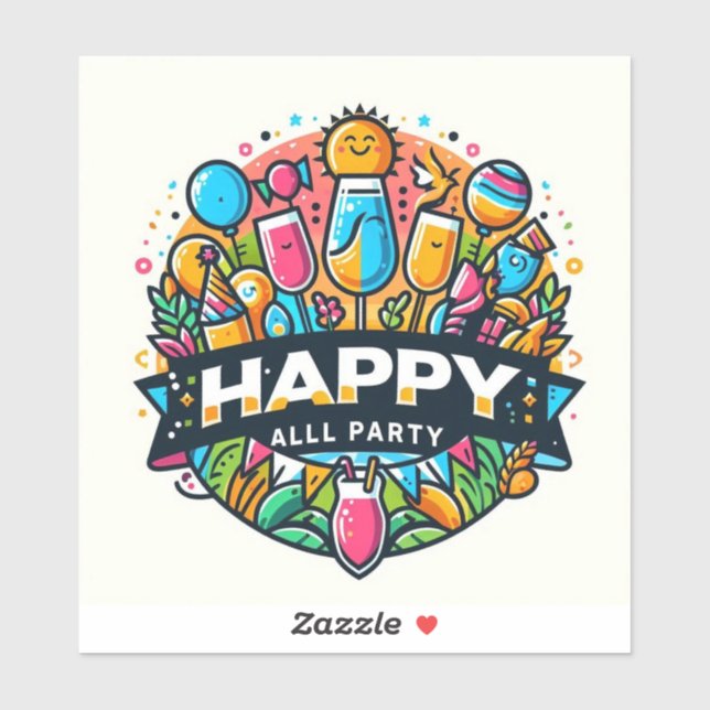 Adesivo Feliz Festa (Folha)