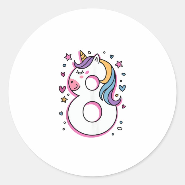 Adesivo Feliz Festa de aniversário De 8 Anos Para Gir (Frente)