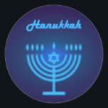Adesivo Feliz Festa de Chanucá, bela decoração<br><div class="desc">Feliz Festa de Chanucá, Belo Decoro, Feriado Judeu, Clássico De Redondos. Antecedentes judaicos Holiday Hanukkah com símbolos tradicionais Chanukah - menorah, velas, estrela de David e padrão de papel de parede luminoso brilhante. Decoração de Eventos do Festival de Chanucá. Jerusalém, Israel. Artesanatos e suprimentos de terceiros > Suprimentos para moldagem...</div>