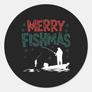 Adesivo Feliz Fishmas Natal Divertido Pescador Feriado Pei