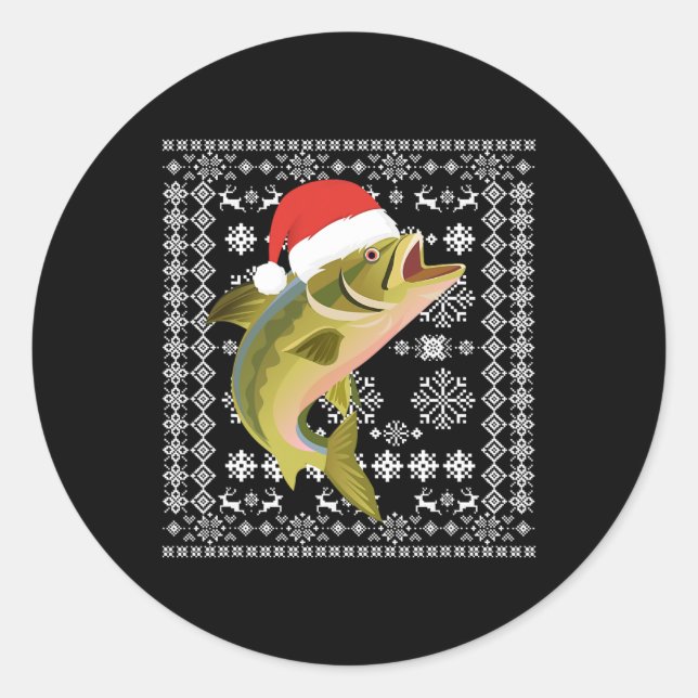 Adesivo Feliz Fishmas Natal Feio Papais noeis de Camisa Pe (Frente)