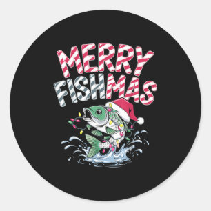 Adesivo Feliz Fishmas Papai Noel Amantes de Pesca Fun Dive