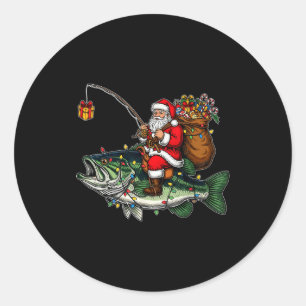 Adesivo Feliz Fishmas Papai Noel Amantes de Pesca Fun Love