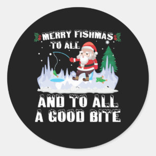 Adesivo Feliz Fishmas Peixe Divertido Pescaria Pescador Na